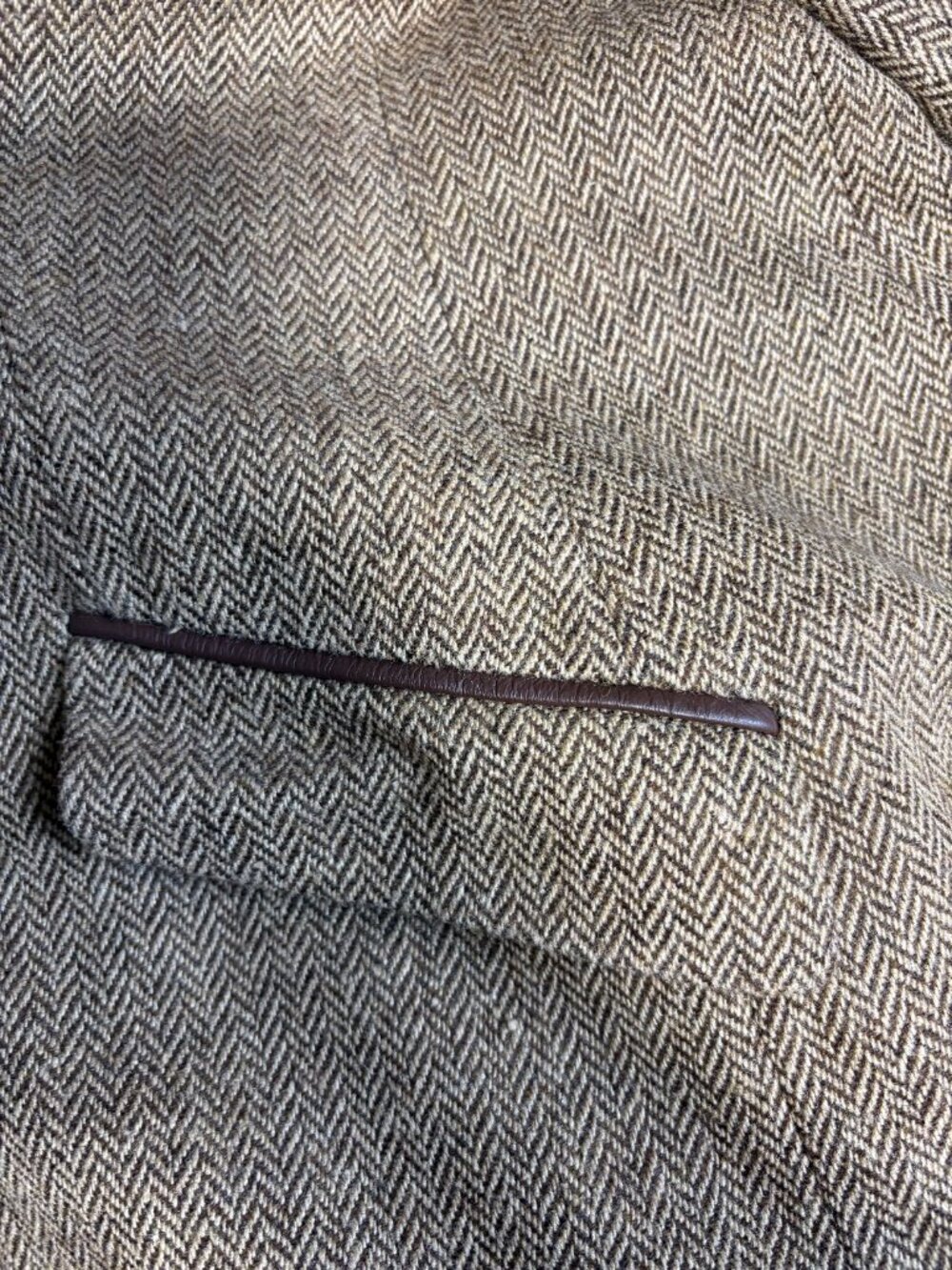 Lauren Ralph Lauren 4P Wool Silk Herringbone Tweed Equestrian Blazer Brown - Picture 9 of 15